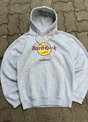 Худі hard rock cafe hamburg оригінал кофта сіра з капюшоном