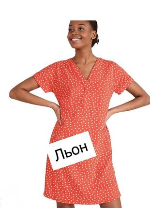 M&s лляна сукня в горошок р 12