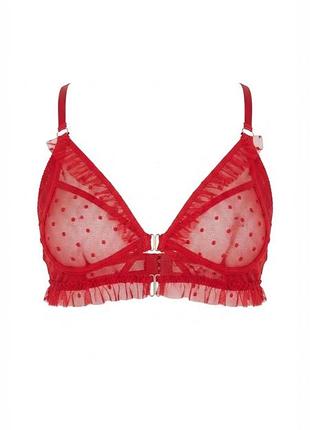 Бралетт с рюшами ann summers красный в горошек с ремешками
