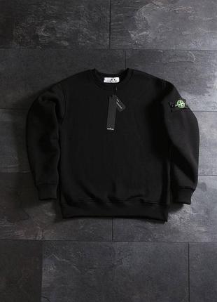 Світшот чорний зима stone island-патч