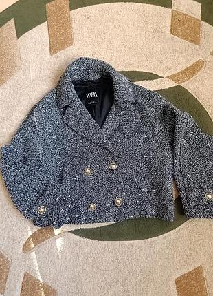 Укороченое пальто zara оверсайз