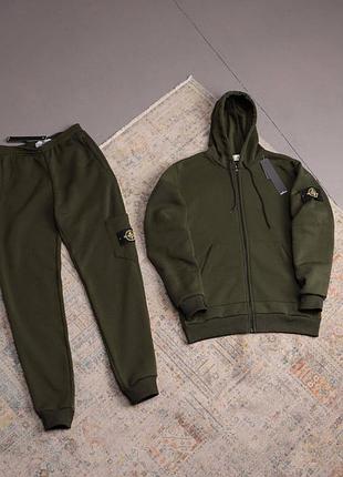 Костюм хакі stone island фліс