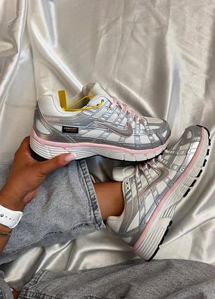 Nike p-6000 white elemental pink cordura (влагозащита)