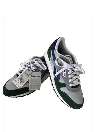 Кросівки reebok р41 (8,5) кросівки reebok 41р (серія classic leather unisex ) нові,зелені вставки натуральна замша устілка 26,5