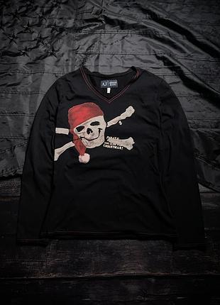 Rare armani jeans christmas pirate skull long sleeve