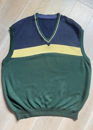 Вінтажна жилетка bogner golf (made in italy) — вовна / бавовна, l/52, old money