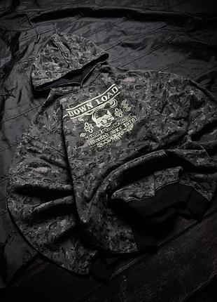 Oversized c&a big logo all over skull print hoodie