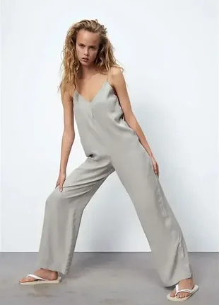 Комбинезон zara  серый лиоцел