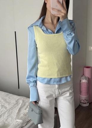 Лимонна акрилова жилетка asos