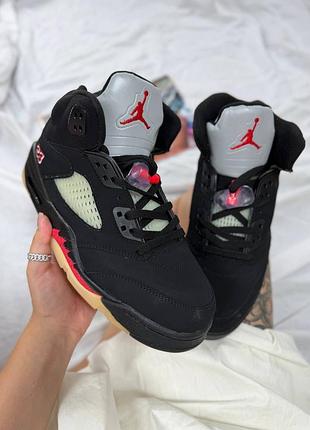 Nike jordan 5 black red gore tex
