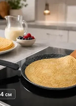 Млинна сковорідка benson granite 24 см з гранітним антипригарним покриттям