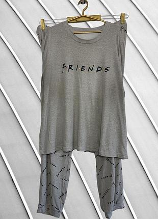 Женская пижама friends george 79220 3xl 54 56 оригинал джордж комплект кофта и штаны пижама с принтом друзья 56