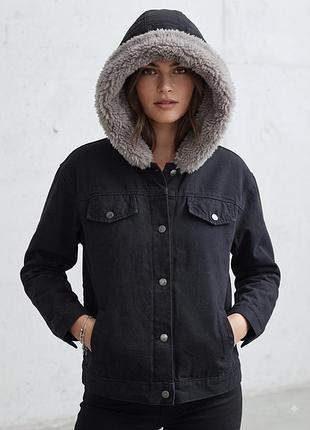 Утеплена джинсова куртка shein l