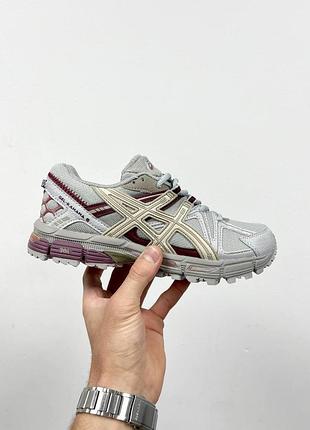 Серые кроссовки asics gel kahana 8 grey burgundy х асикс 43