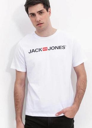 Футболка чоловіча біла jack & jones р.л
