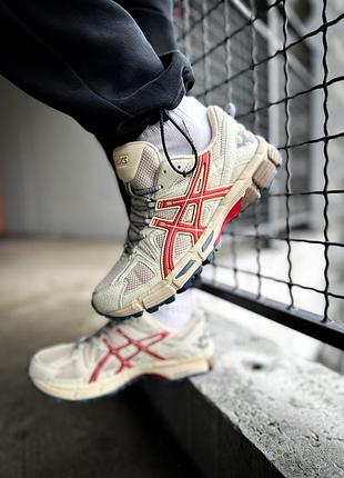 Бежевые кроссовки asics gel kahana 8 beige red blue х асикс 45