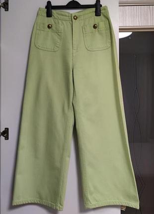 Красиві штани-кюлоти (або широкі джинси wide leg crop)💚💚