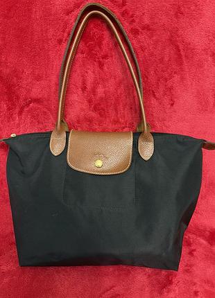Чорна сумка-тоут longchamp le pliage