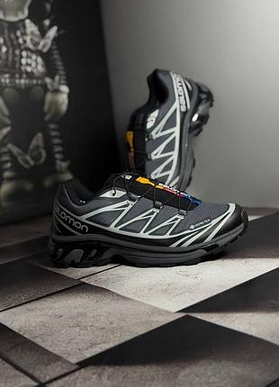 Salomon xt-6 grey soft ground black gore-tex