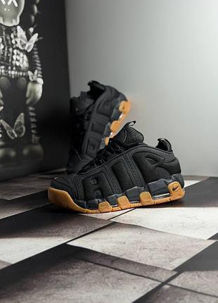 Nike air more uptempo low black gum