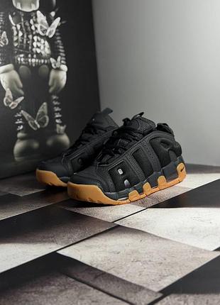 Nike air more uptempo low black gum
