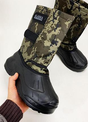 Резиновые утепленные сапоги мужские короткие, мужская обувь для охоты и рыбалки, бурки дедушы jn-76