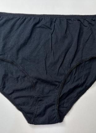 Трусики сліпи котонові висока посадка nutmeg - чорні , l, 3xl