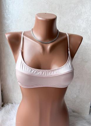 Сатиновый нежно розовый лиф бра h&amp;m