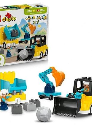 Конструктор lego duplo town 3-в-1 будівельна техніка 22 деталі (10475)