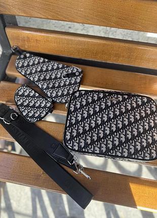 Сумка christian dior saddle через плече | premium | комплект