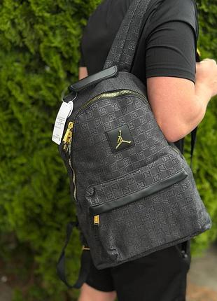 Рюкзак jordan 23 metal logo  чорний з золотистим