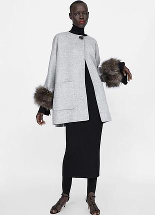 Zara стильне пальто вовна