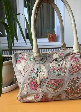 Сумка prada оригінал замшева в техніці patchwork