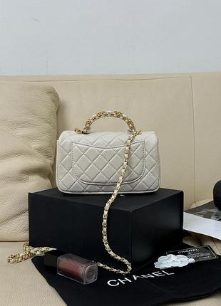 Сумка mini rectangular flap bag with top handle cream s02126 2
