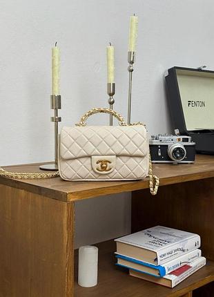 Сумка mini rectangular flap bag with top handle cream s02126 3