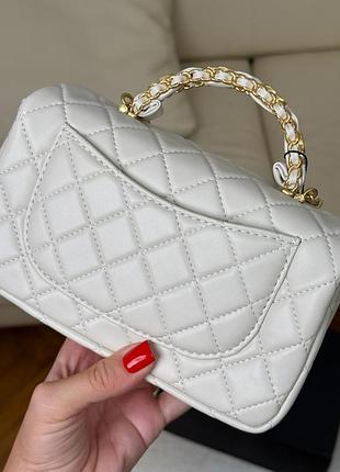 Сумка mini rectangular flap bag with top handle cream s02126 6