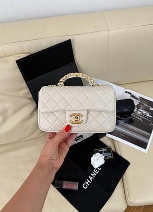 Сумка mini rectangular flap bag with top handle cream s02126 4