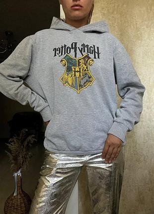 Сірий оверсайз худі з harry potter