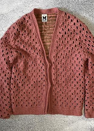 M missoni вінтажний кардиган светр made in italy шерсть кашемір xs s рожевий