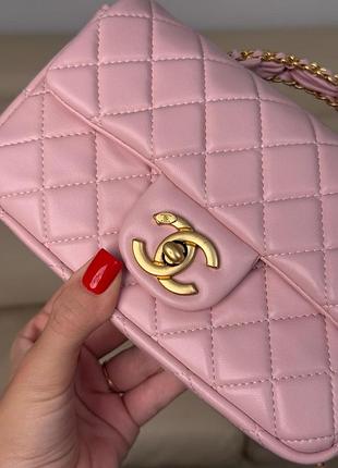 Сумка mini rectangular flap bag with top handle pink s02125 8