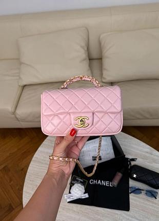 Сумка mini rectangular flap bag with top handle pink s02125 2