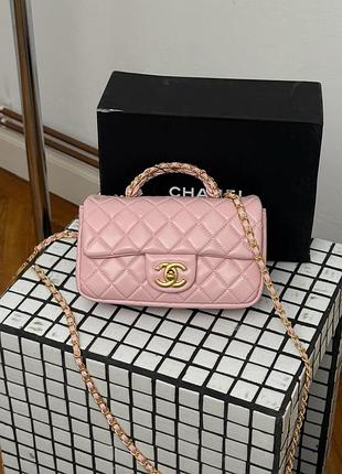 Сумка mini rectangular flap bag with top handle pink s02125 10