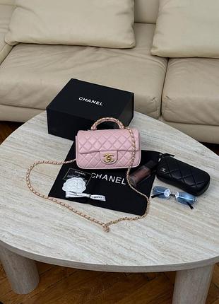 Сумка mini rectangular flap bag with top handle pink s02125 4