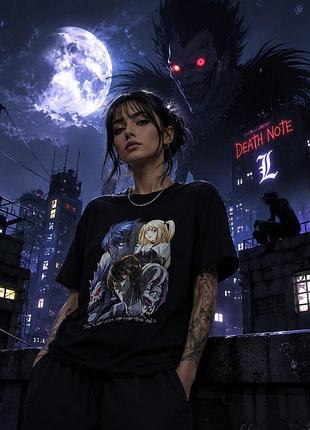Death note, light yagami, l, misa amane, аніме, літо, друкована футболка, футболка з круглим вирізом і коротким рукавом, повсякденний верхній одяг