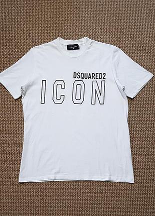 Dsquared2 icon outline logo cotton t-shirt футболка оригинал (xl)