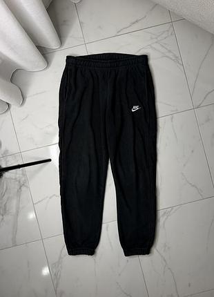 Чорні теплі флісові штани nike, оригінал, розмір m