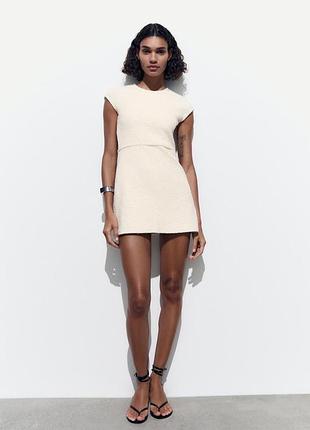 Жаккардовое платье мини zara,p. m