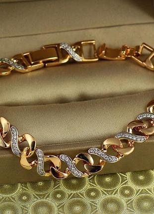 Браслет xuping jewelry рівелі з родієм 17,19 см 8 мм золотистий