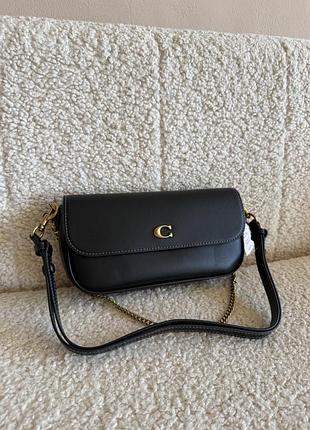 Сумка coach brook flap chain bag шкіряна