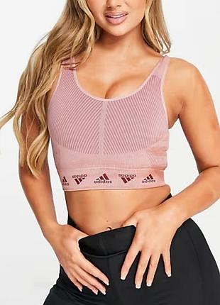 Топ женский adidas training aeroknit bra pink